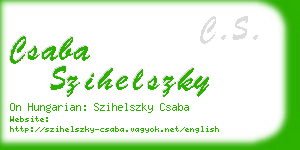 csaba szihelszky business card